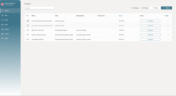 Matter Management Power App 2
