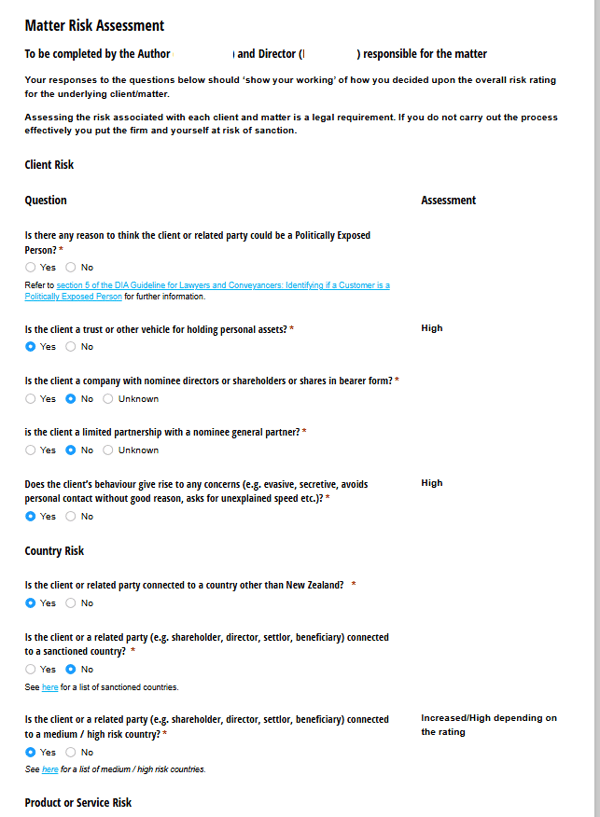 Matter Opening and AML 2-1