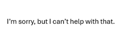 Error message from Microsoft AI